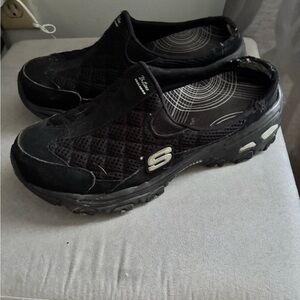 Skechers Black Slip-On Mesh & Suede Casual Loafers